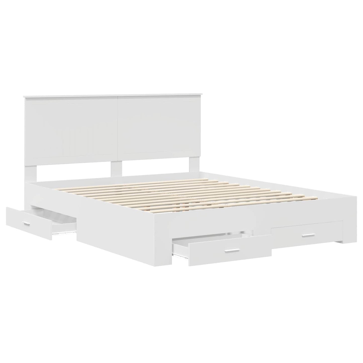 Struttura del letto Bianco 160 x 200 cm Legno multistrato