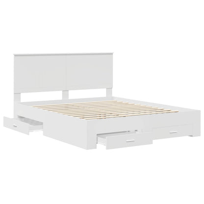 Struttura del letto Bianco 160 x 200 cm Legno multistrato