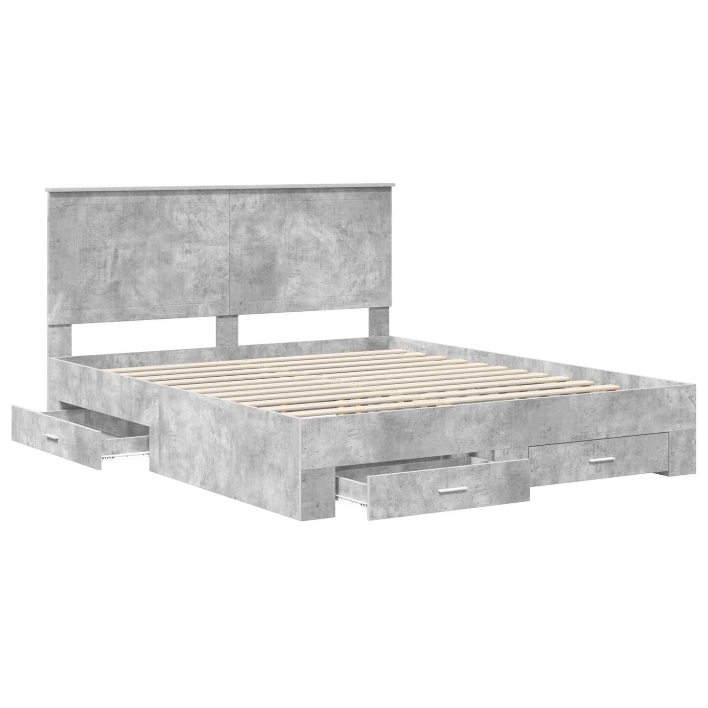 Struttura del letto con testiera Grigio cemento 160 x 200 cm