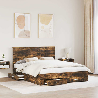 Struttura del letto Rovere fumÃ© 160 x 200 cm Legno multistrato