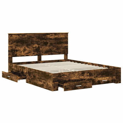 Struttura del letto Rovere fumÃ© 160 x 200 cm Legno multistrato