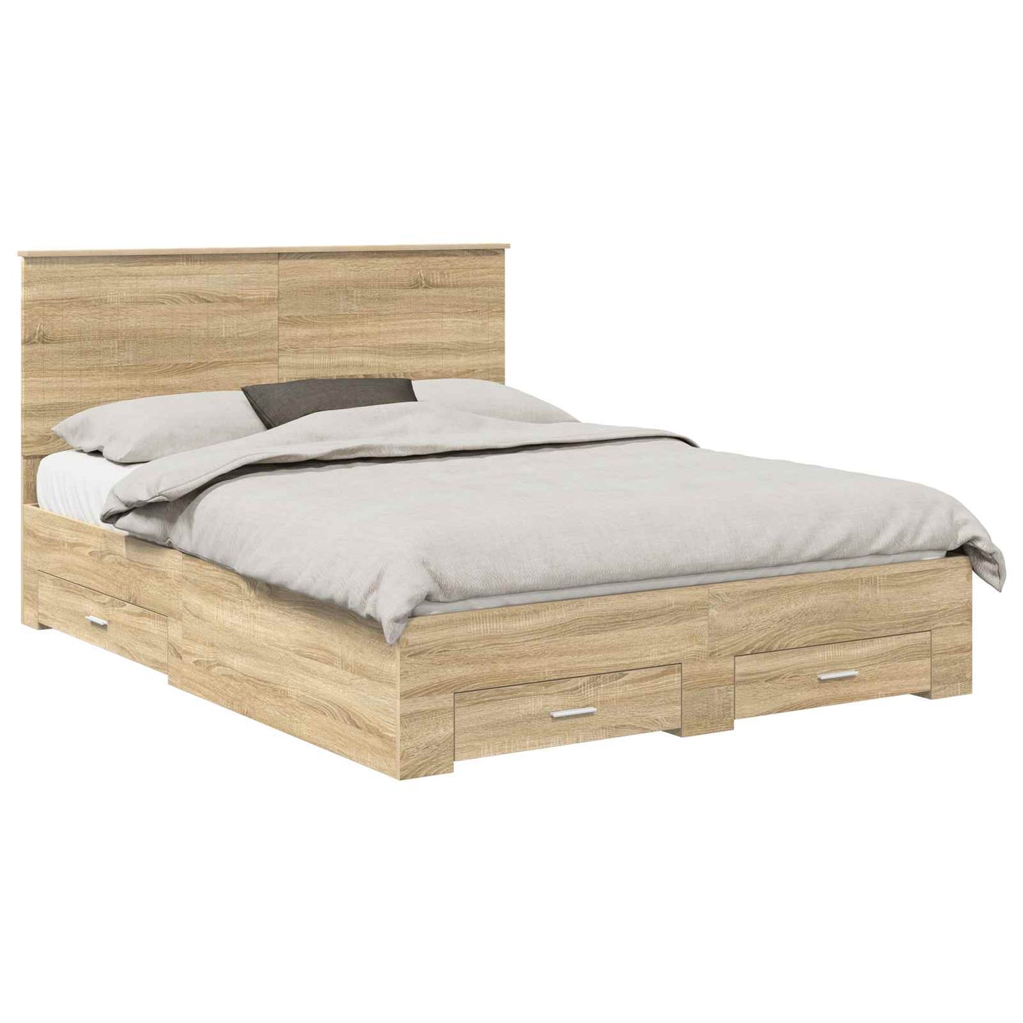 Struttura del letto con testiera Rovere Sonoma 150 x 200 cm