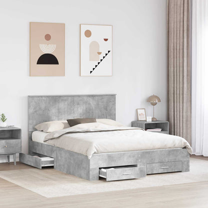 Struttura del letto con testiera Grigio cemento 150 x 200 cm