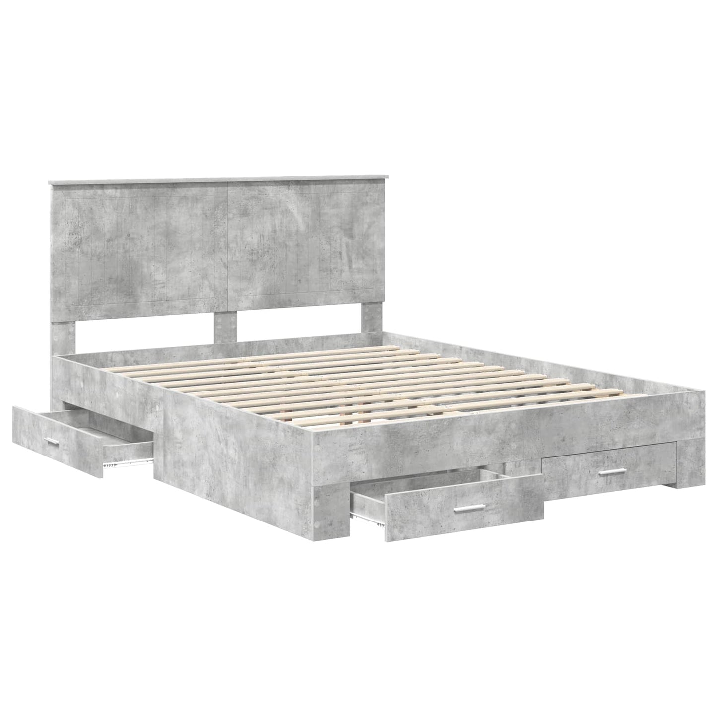Struttura del letto con testiera Grigio cemento 150 x 200 cm
