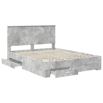 Struttura del letto con testiera Grigio cemento 150 x 200 cm