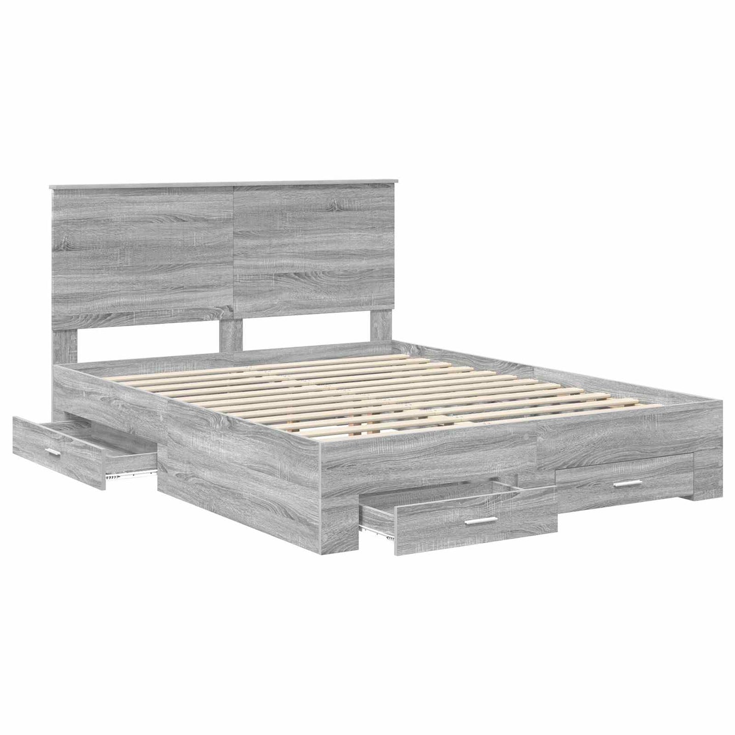 Struttura del letto con testiera Grigio Sonoma 150 x 200 cm