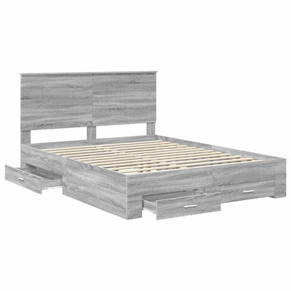 Struttura del letto con testiera Grigio Sonoma 150 x 200 cm