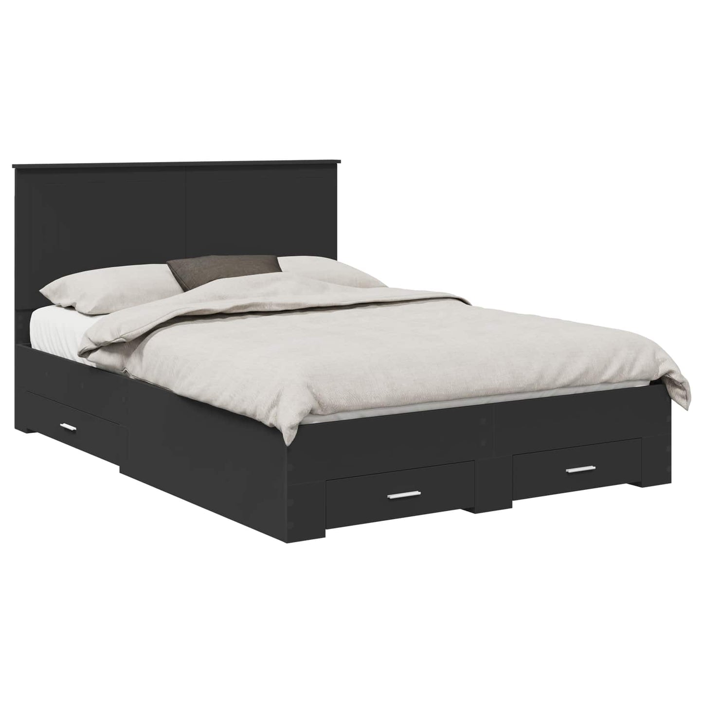 Struttura del letto Nero 135 x 190 cm Legno multistrato