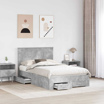 Struttura del letto con testiera Grigio cemento 120 x 200 cm