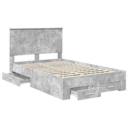 Struttura del letto con testiera Grigio cemento 120 x 200 cm