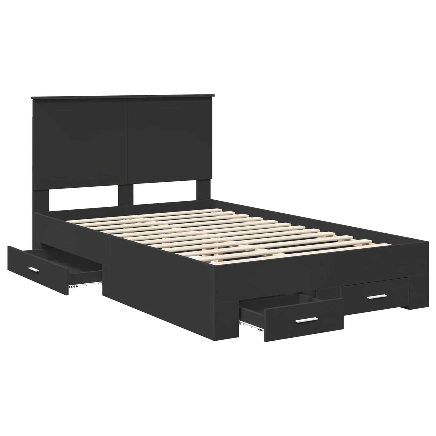 Struttura del letto Nero 120 x 190 cm Legno multistrato