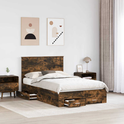 Struttura del letto Rovere fumÃ© 120 x 190 cm Legno multistrato