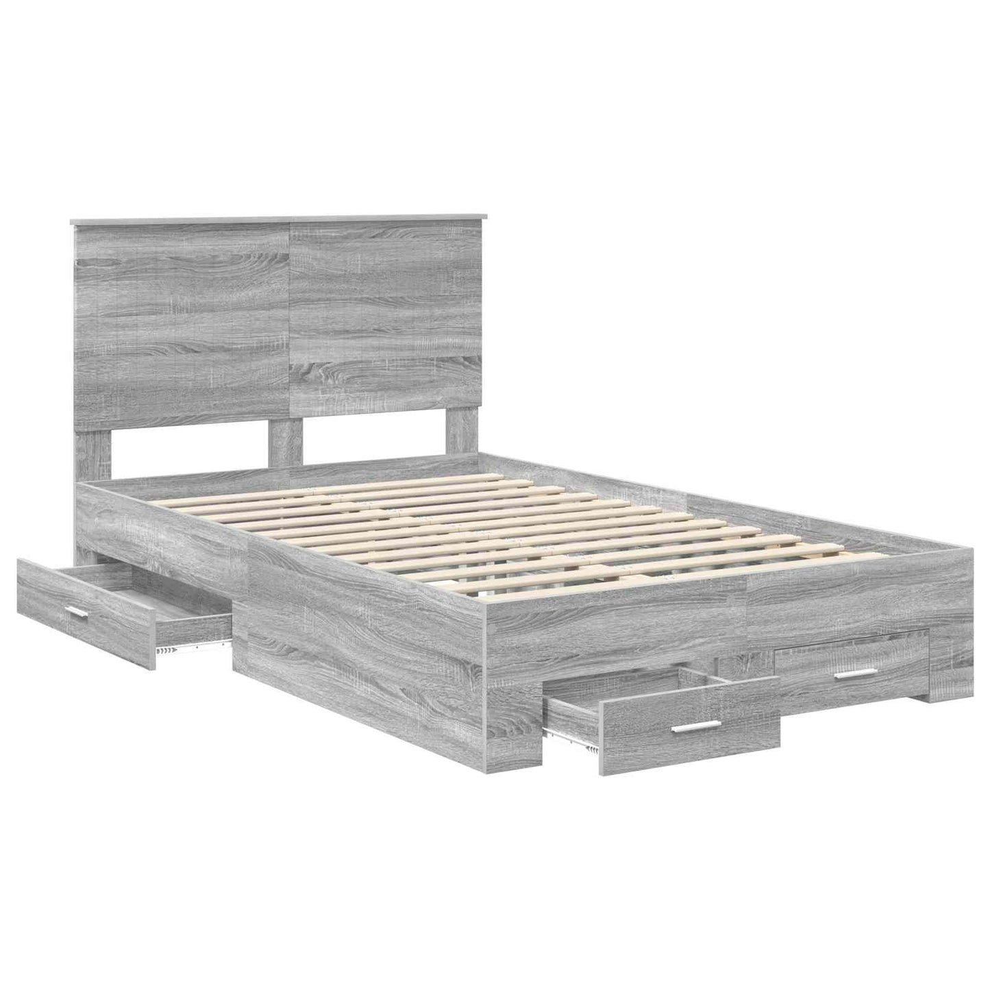 Struttura del letto con testiera Grigio Sonoma 120 x 190 cm