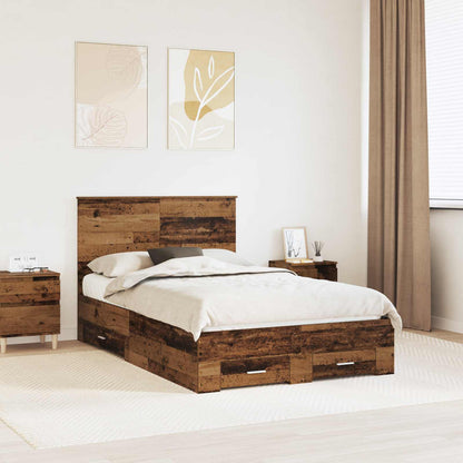Struttura del letto con testiera Legno vecchio 120 x 190 cm