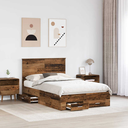 Struttura del letto con testiera Legno vecchio 120 x 190 cm