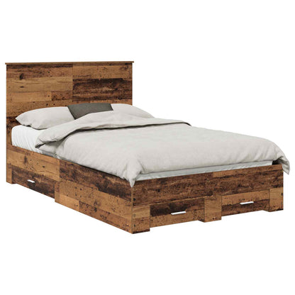 Struttura del letto con testiera Legno vecchio 120 x 190 cm