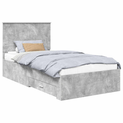 Struttura del letto con testiera Grigio cemento 100 x 200 cm