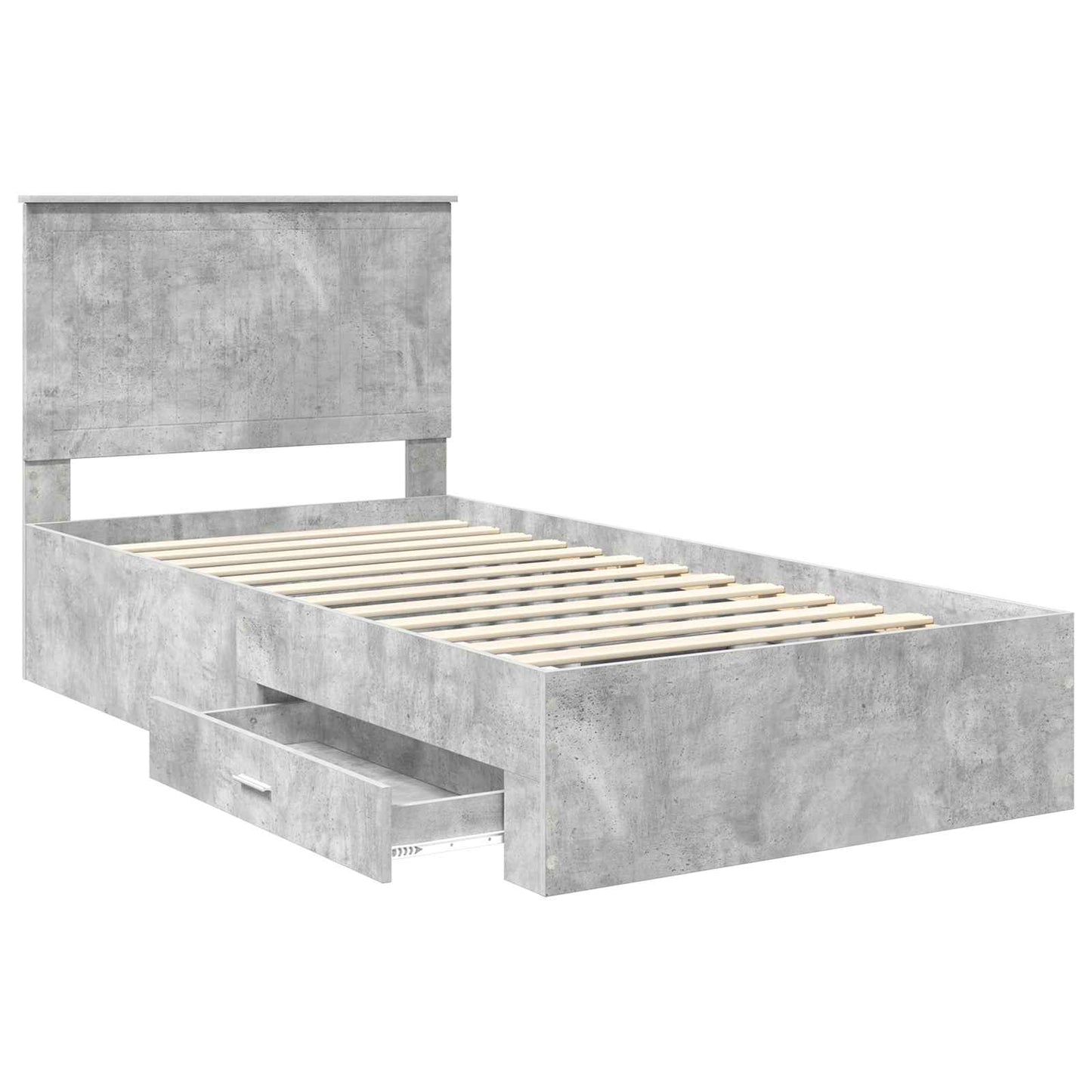 Struttura del letto con testiera Grigio cemento 100 x 200 cm