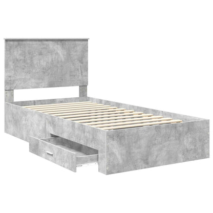 Struttura del letto con testiera Grigio cemento 100 x 200 cm