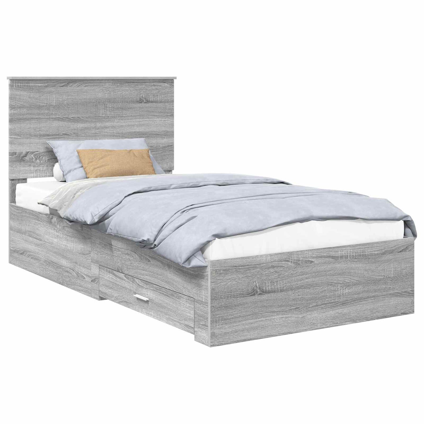 Struttura del letto con testiera Grigio Sonoma 100 x 200 cm