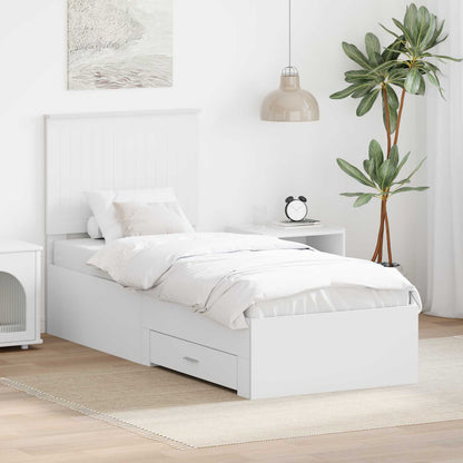 Struttura del letto con testiera Bianco e Argento 70 x 190 cm