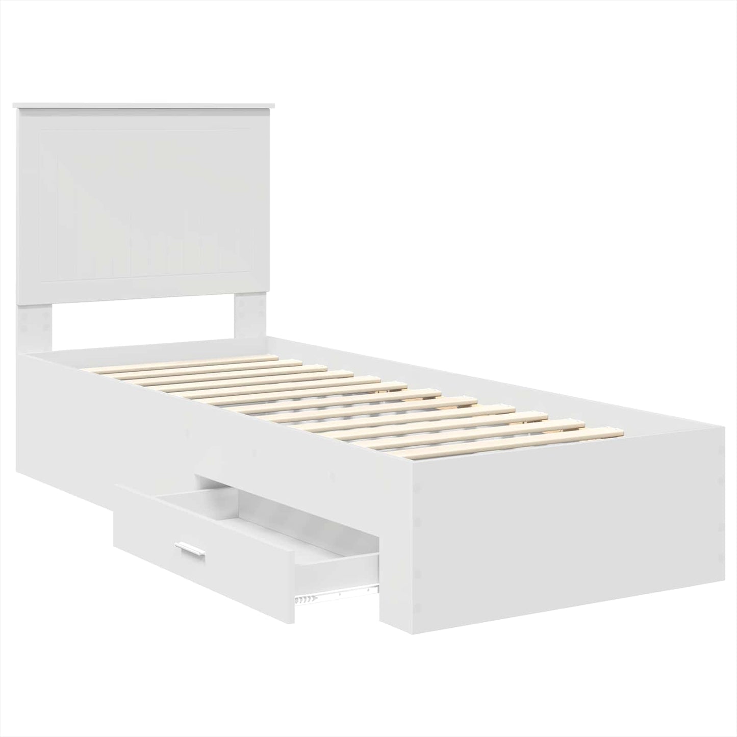 Struttura del letto con testiera Bianco e Argento 70 x 190 cm