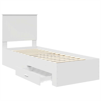 Struttura del letto con testiera Bianco e Argento 70 x 190 cm