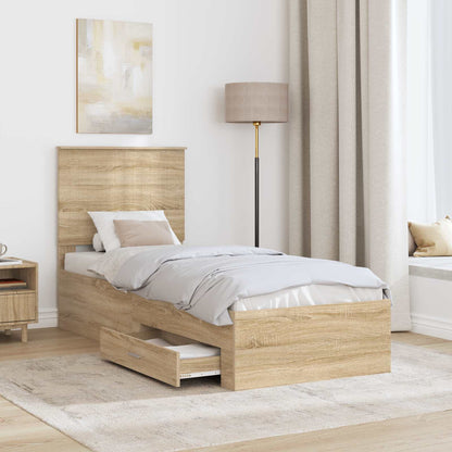 Struttura del letto Rovere Sonoma e Argento 70 x 190 cm