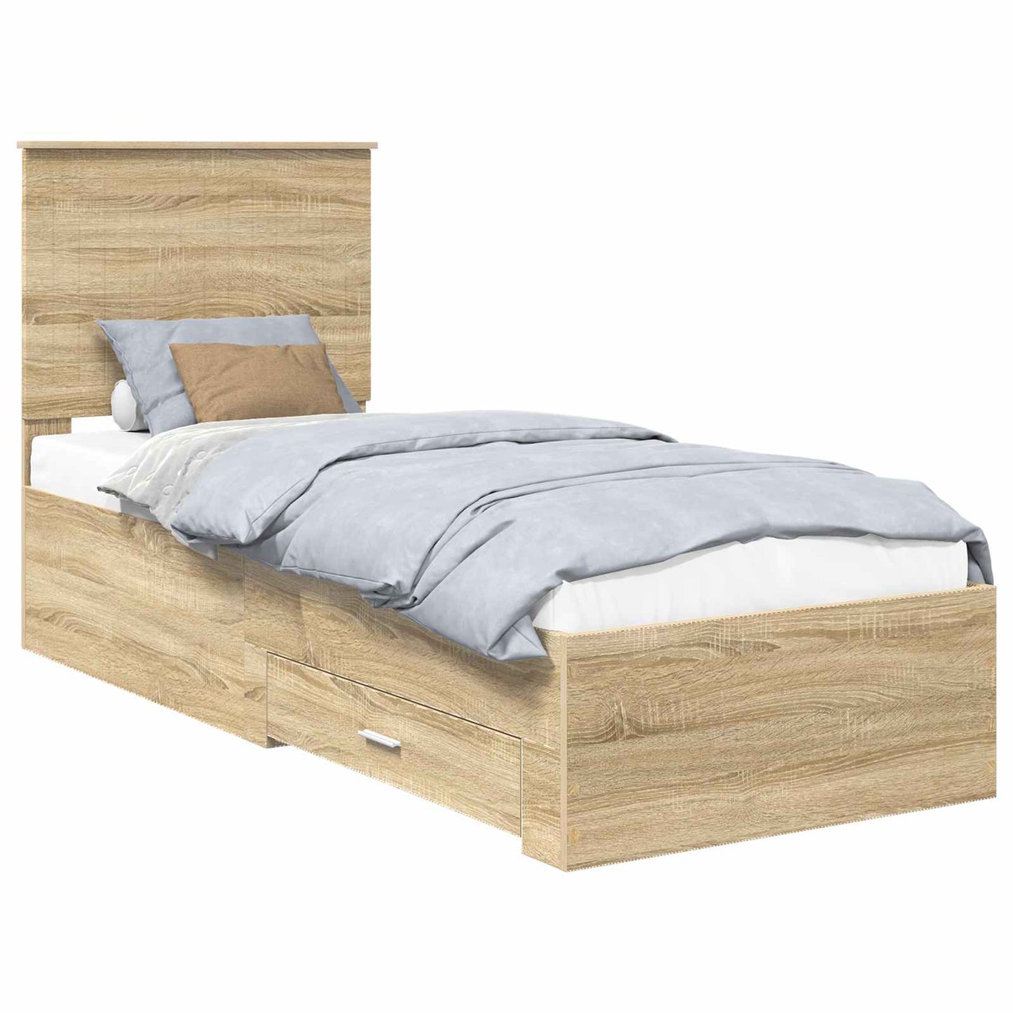 Struttura del letto Rovere Sonoma e Argento 70 x 190 cm