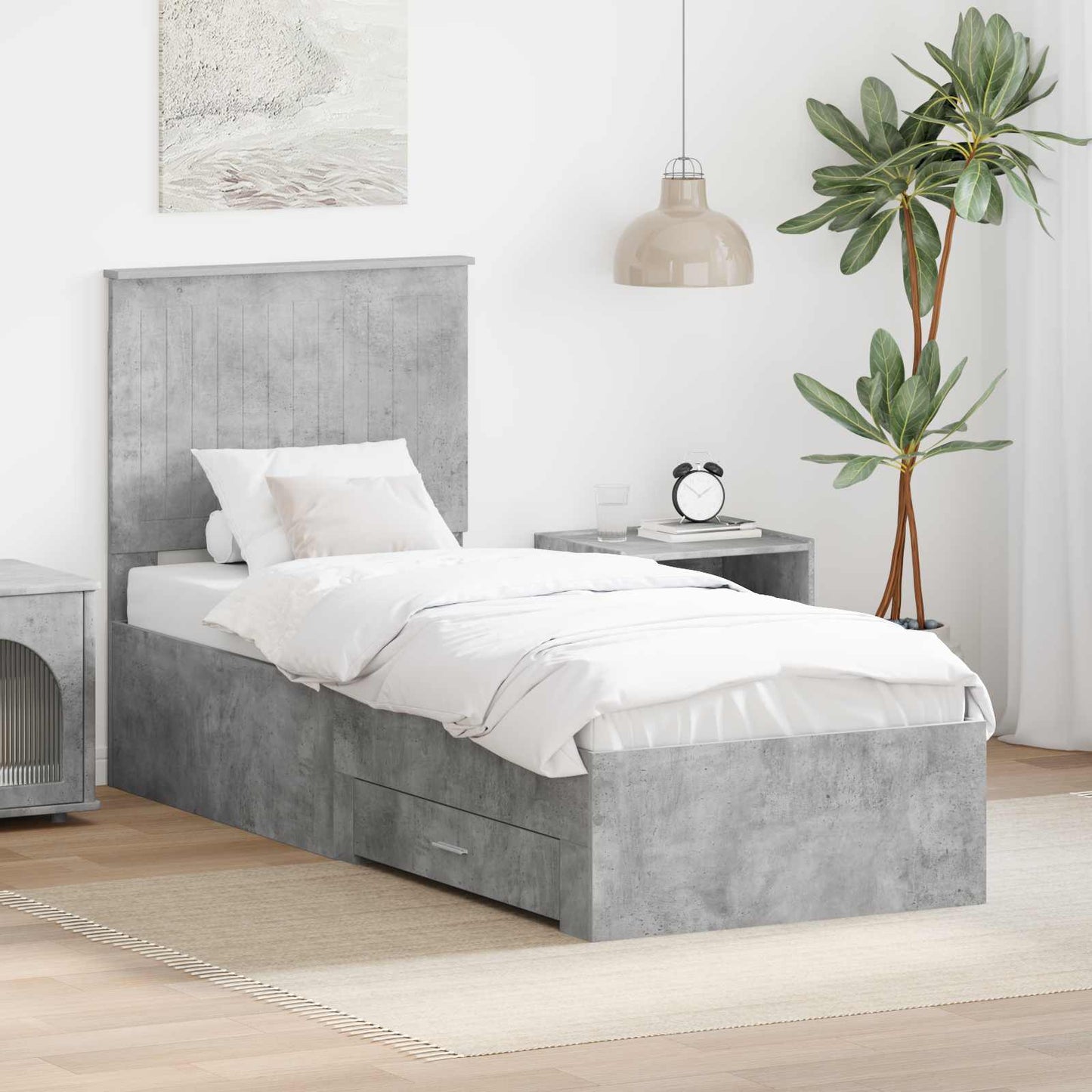 Struttura del letto Grigio Certo e Argento 70 x 190 cm