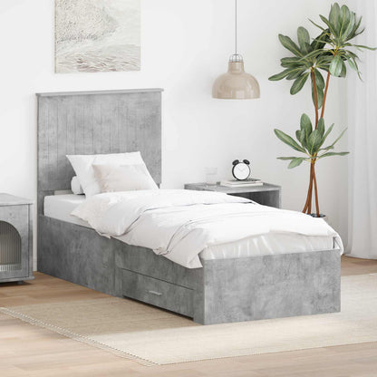 Struttura del letto Grigio Certo e Argento 70 x 190 cm