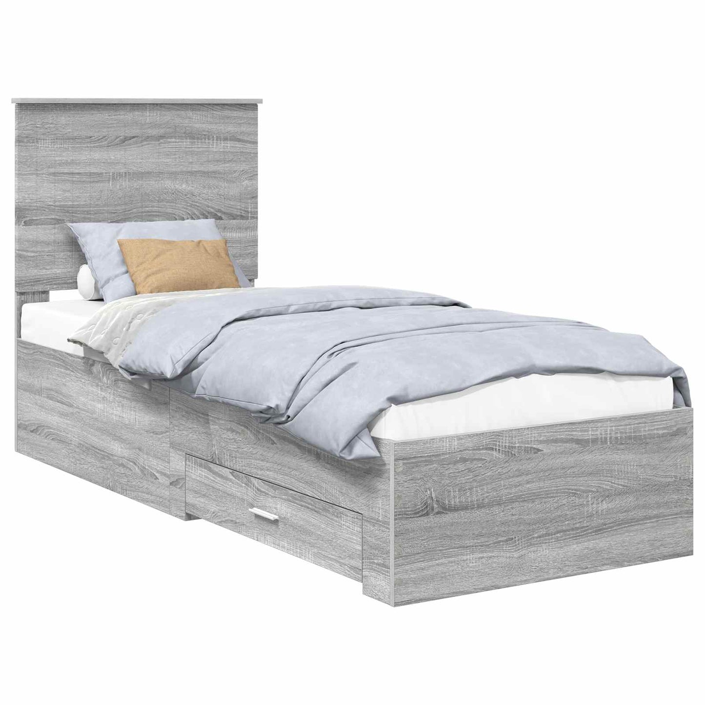 Struttura del letto Grigio Sonoma e Argento 70 x 190 cm