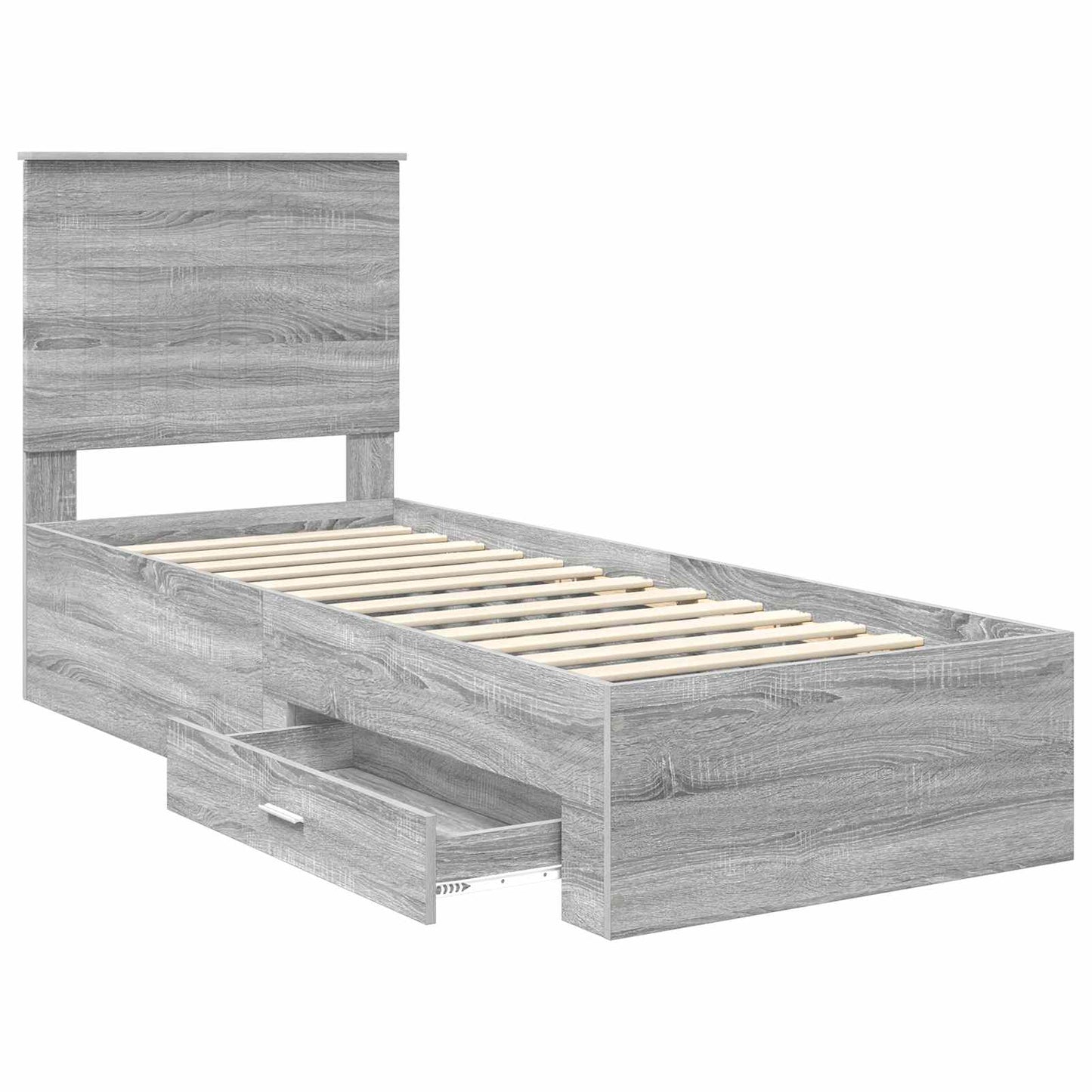 Struttura del letto Grigio Sonoma e Argento 70 x 190 cm