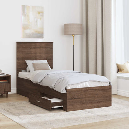Struttura del letto Rovere Marrone e Argento 70 x 190 cm