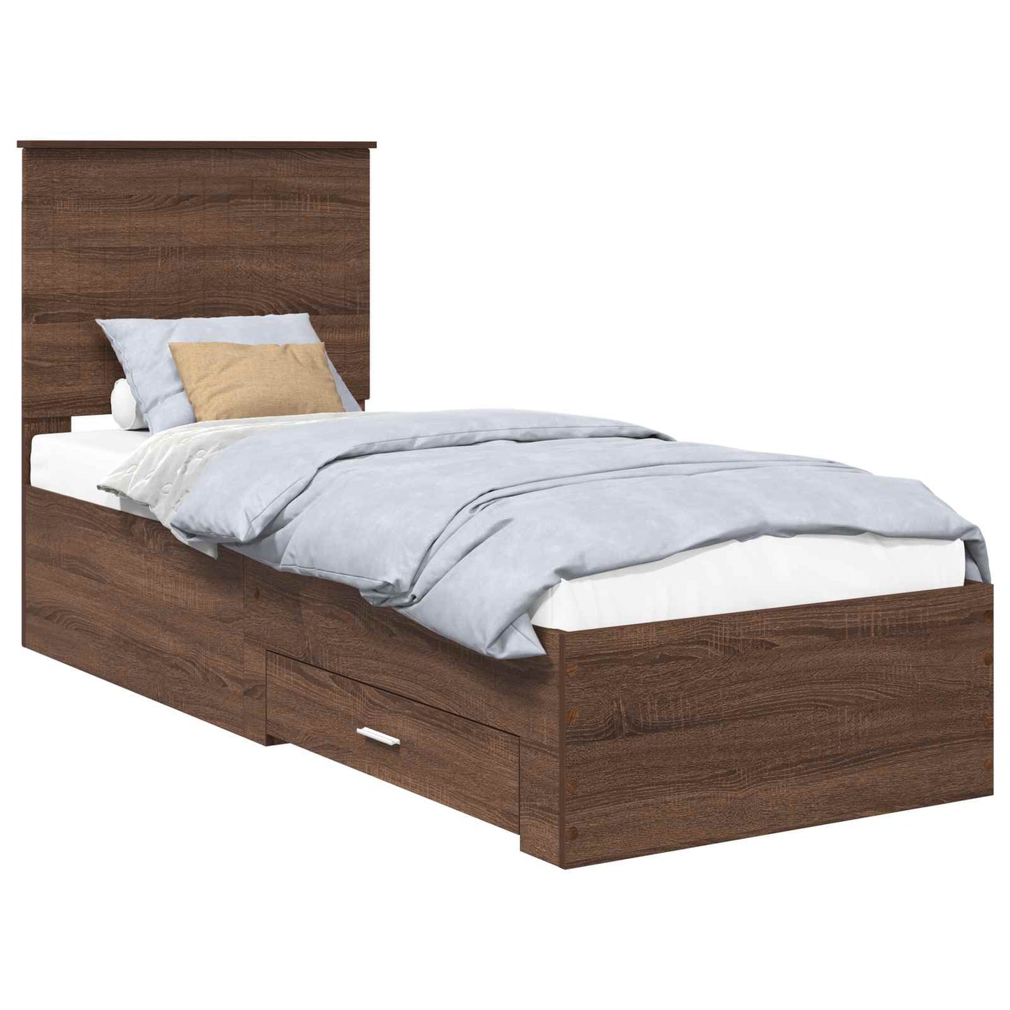 Struttura del letto Rovere Marrone e Argento 70 x 190 cm
