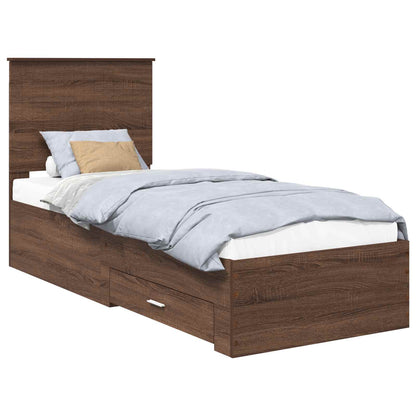 Struttura del letto Rovere Marrone e Argento 70 x 190 cm
