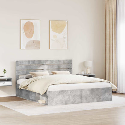 Struttura del letto Calcestruzzo 200 x 200 cm Pino massello