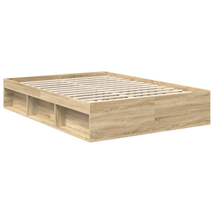 Struttura del letto Rovere Sonoma 135 x 190 cm Pino massello