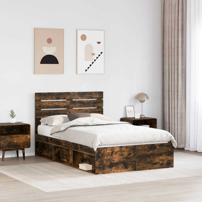 Struttura del letto Rovere fumÃ© 120 x 200 cm Pino massello