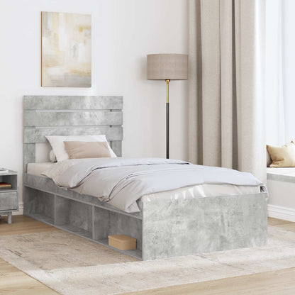 Struttura del letto Grigio ConcretÃ¨ 90 x 190 cm Pino massello