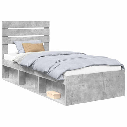 Struttura del letto Grigio ConcretÃ¨ 75 x 190 cm Pino massello