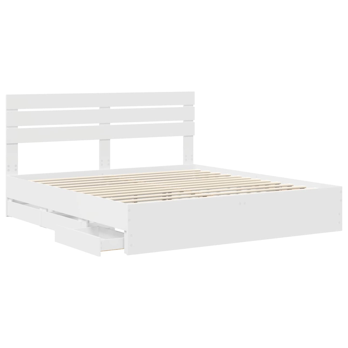 Struttura del letto Bianco 200 x 200 cm Legno Ingegnerizzato