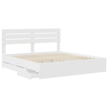 Struttura del letto Bianco 200 x 200 cm Legno Ingegnerizzato