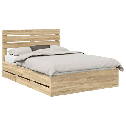 Struttura del letto con cassetto Rovere Sonoma 140 x 190 cm
