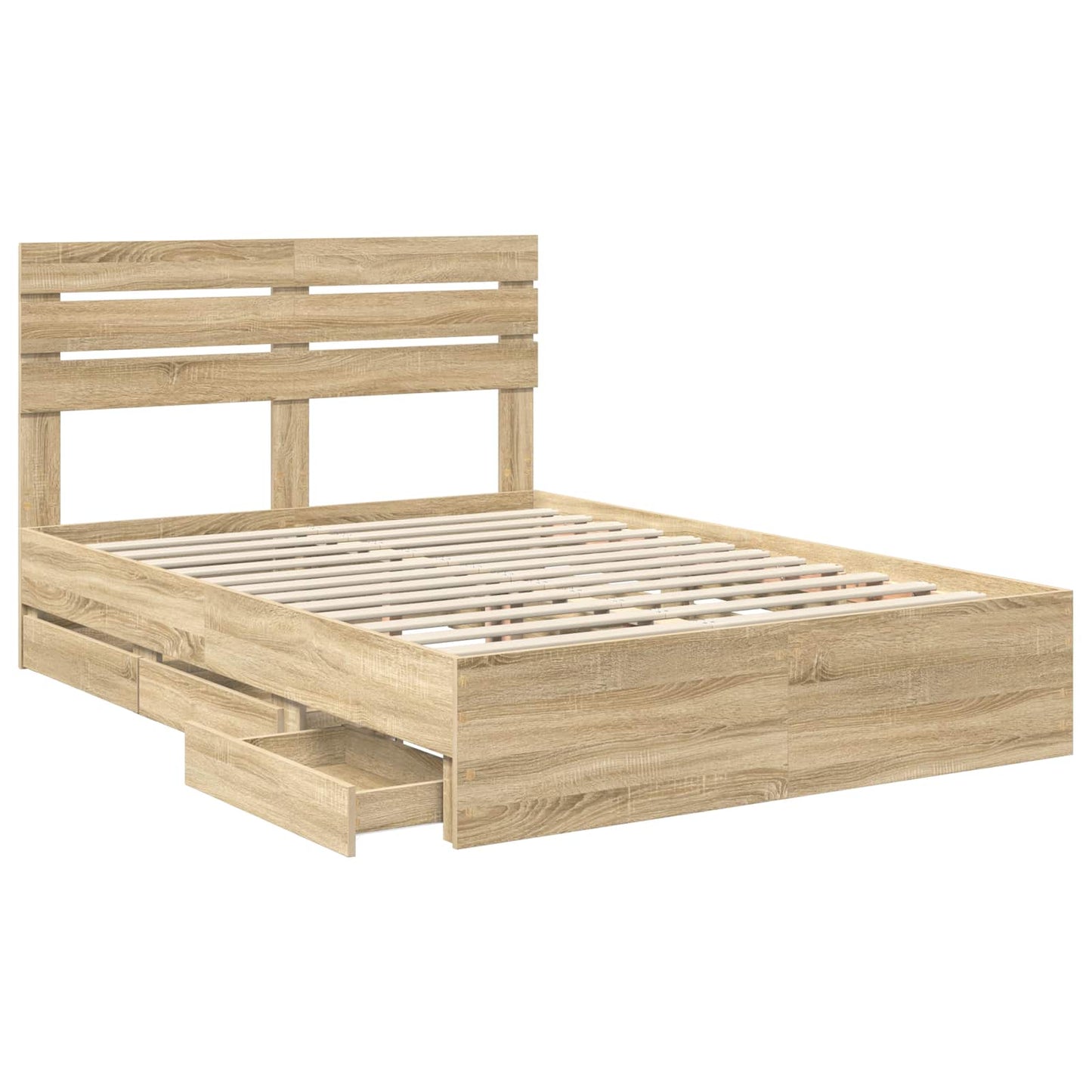 Struttura del letto con cassetto Rovere Sonoma 140 x 190 cm
