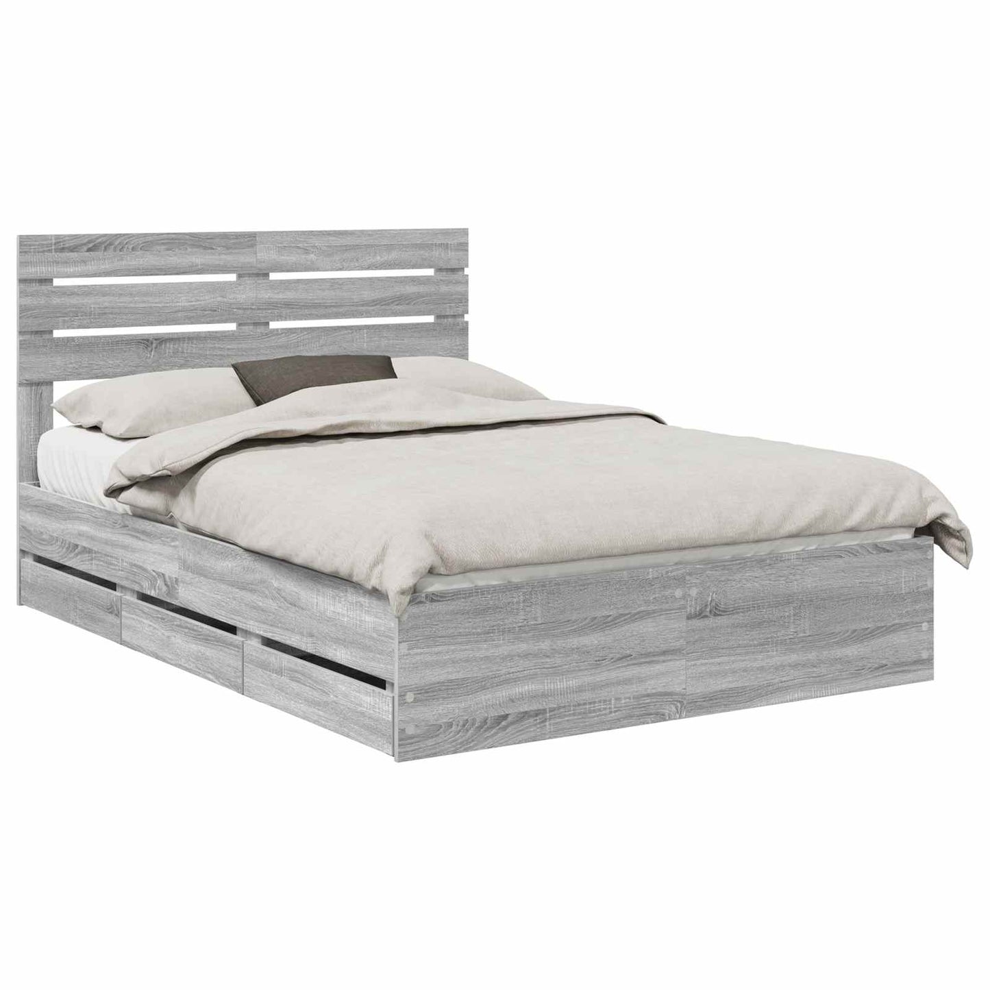 Struttura del letto con cassetto Grigio Sonoma 140 x 190 cm