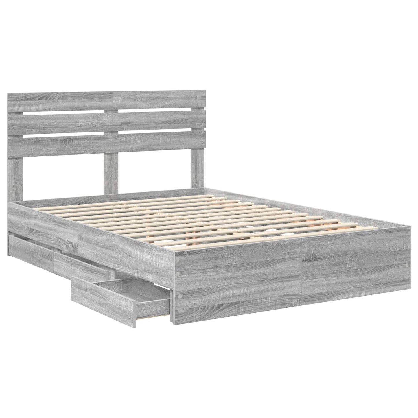 Struttura del letto con cassetto Grigio Sonoma 140 x 190 cm