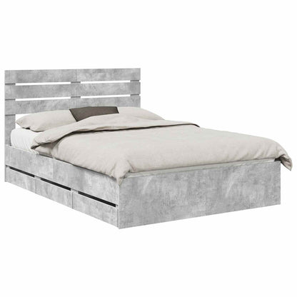 Struttura del letto con cassetto Grigio cemento 140 x 200 cm