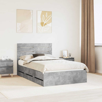 Struttura del letto con cassetto Grigio cemento 120 x 200 cm