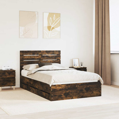 Struttura del letto con cassetto Rovere fumÃƒÂ© 120 x 200 cm